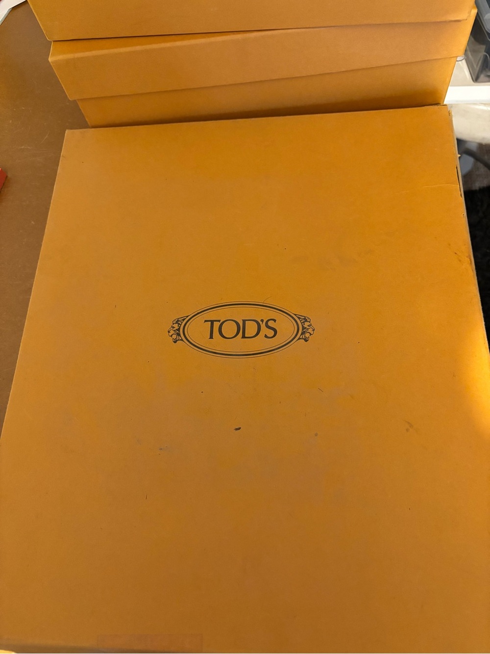 Tod’s cashmere scarf , brown with logo on one edge full length 30” x 76”pashmina